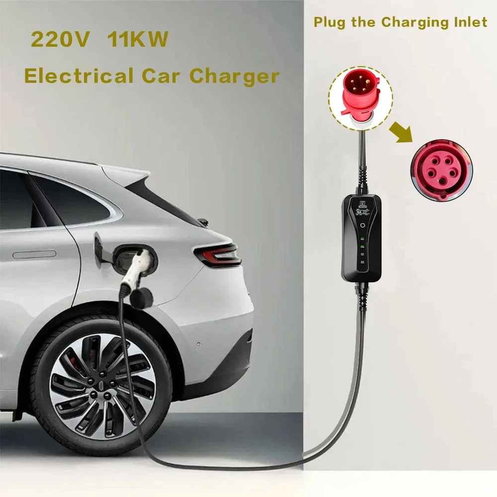 11KW 16A Taşınabilir elektrikl - Type 2 Portable Ev Charger 11Kw Cee incelemesi ve fiyatı