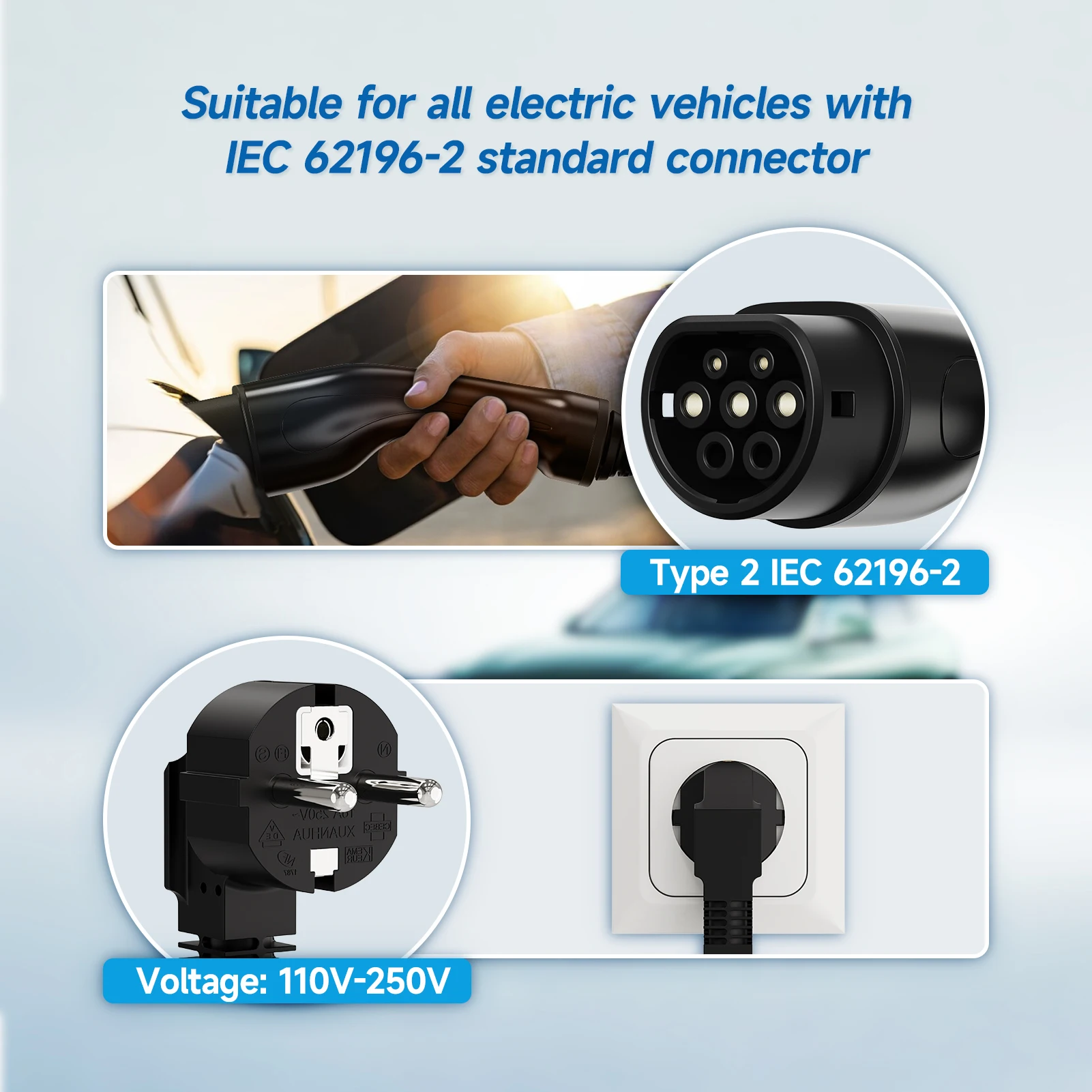 Puppyfc 3.6KW/7KW/11KW Taşınab - Type 2 Portable Ev Charger 11Kw Cee incelemesi ve fiyatı