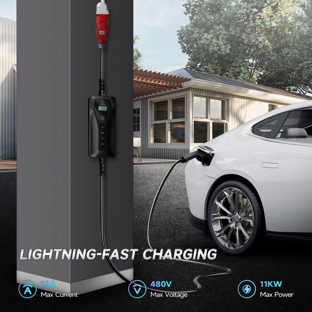 11KW 16A elektrikli araç şarjı - Type 2 Portable Ev Charger 11Kw Cee incelemesi ve fiyatı